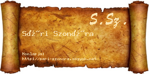 Sári Szonóra névjegykártya